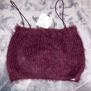 Zara fuzzy sweater tub top